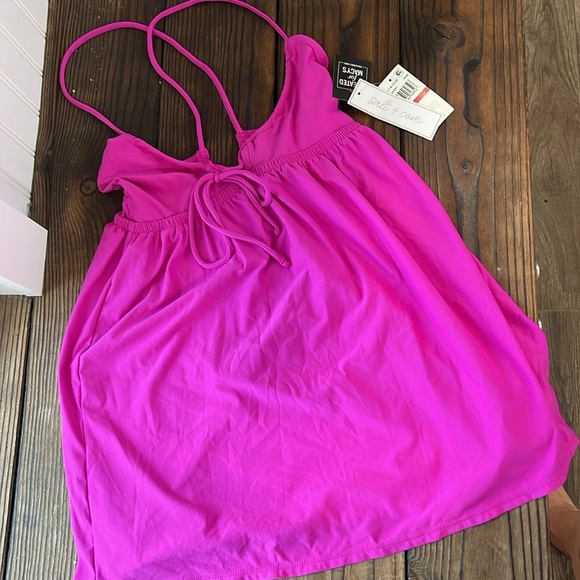 NWT Salt + Cove Bright Pink swim cover mini Dress - Picture 3 of 4